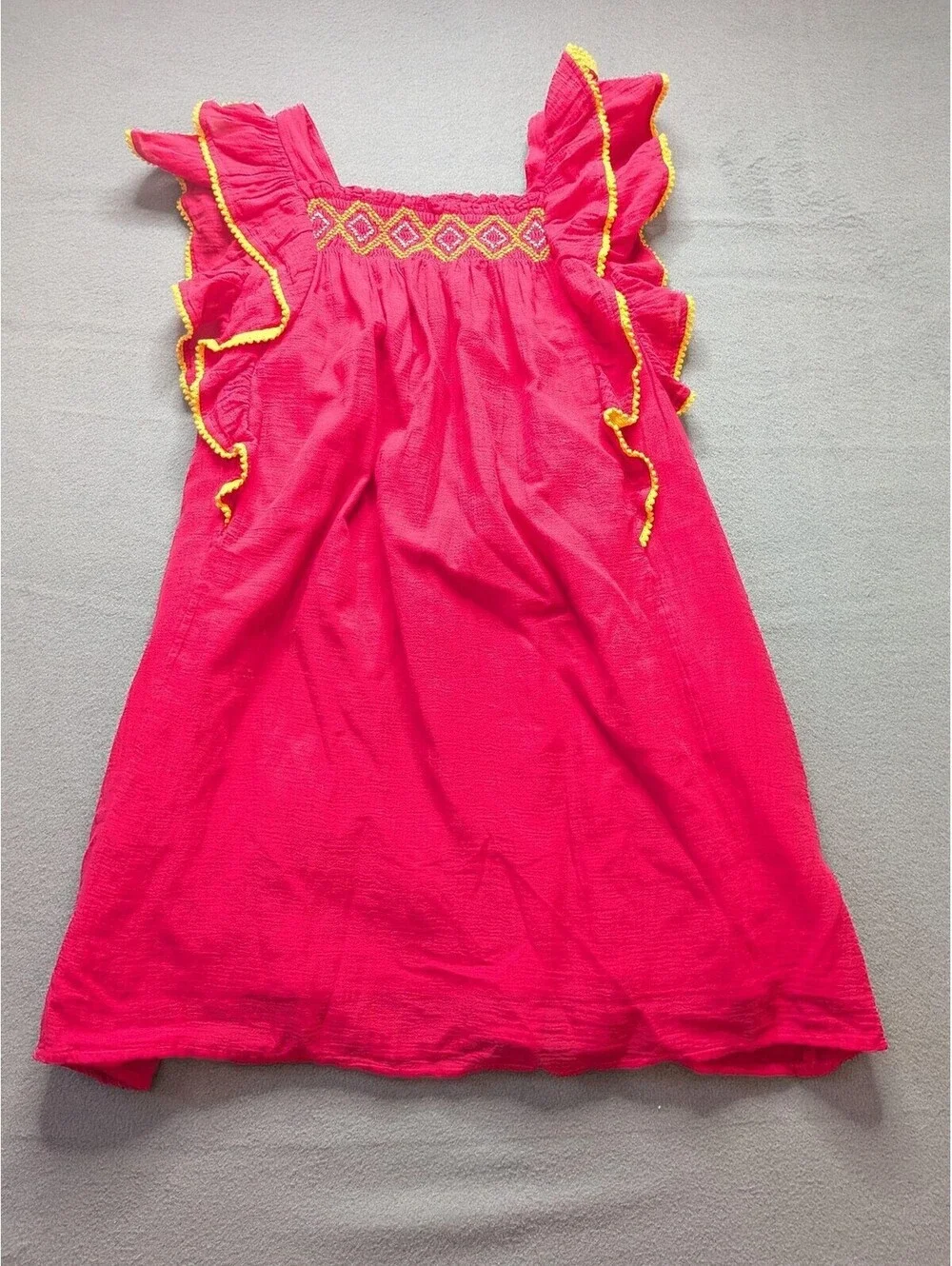 Polo Ralph Lauren Sundress Girls 10 Pink Flutter Sleeve Embroidered Gauze Boho